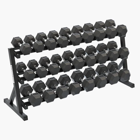 Linha Expositores, exemplo: Suporte Dumbbell 3 Andares
